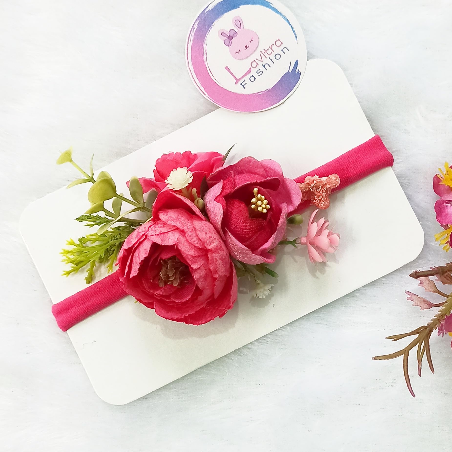 Lavitra Fashion floral flower nylon headbands hair bands accessories for baby girls newborns infants -(pack of 1) (Nylon headband) (B0CCK6Q3L6) Amazon Price History, Amazon Price Tracker