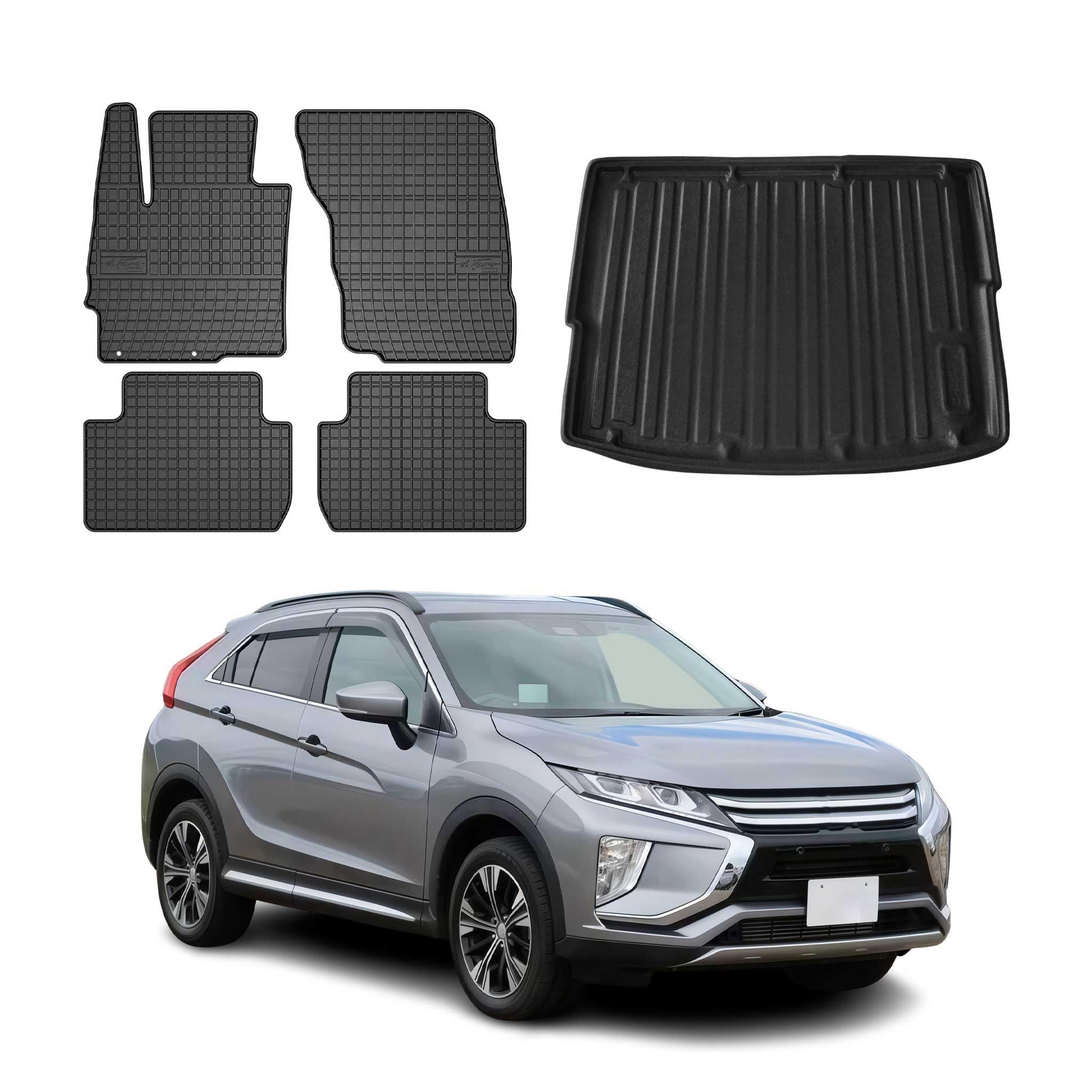 OMAC Fußmatten & Kofferraumwanne Set kompatibel mit Mitsubishi Eclipse Cross 2018-2026 Gummi 5X
