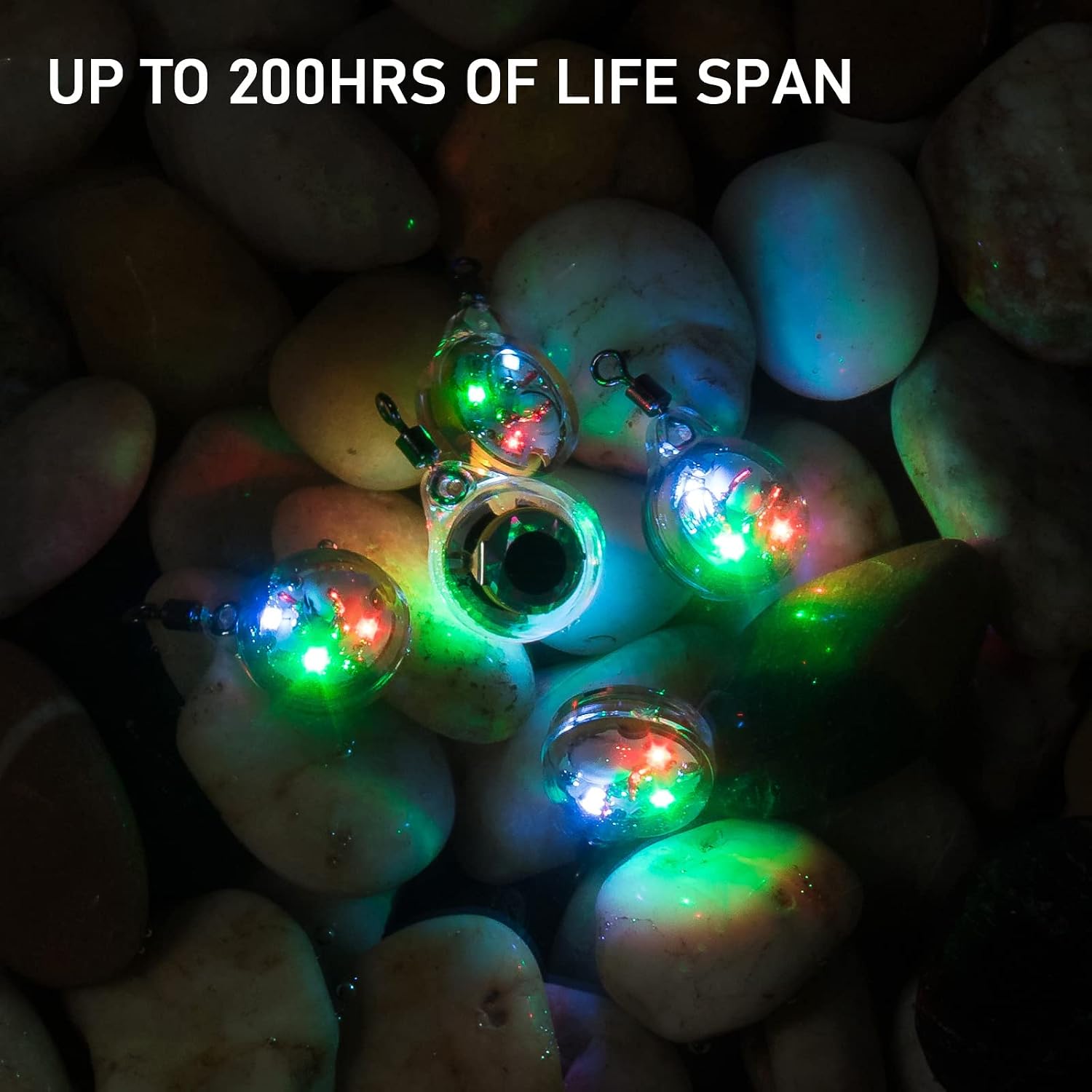 Dr.Fish 5-Piece LED Fishing Lure Assortment - Green, Red, White Flashing Spoon Enhancer for Bass Trout, Walleye, Pike, Halibut, Tuna - Image 4