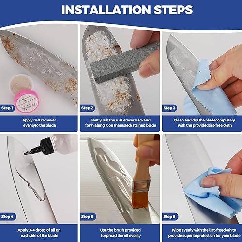 Miniatura 7 de Aceite de hoja de cuchillo y aceite de afilado  Aceite de mantenimiento de cuchillos Aceite para cuchillos Prevenir el óxido  Cuchillos eliminadores