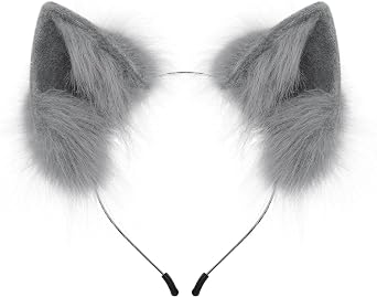 HAOAN Handmade Faux Fur Animal Cat Ears Headband Furry Fox Wolf Hairhoop Headwear Costume Accessory