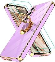 Vista 196 de Gritup Funda para Samsung Galaxy A14 5G: Funda para Samsung A14 2 piezas, protector de pantalla, soporte de anillo de rotación de 360°, soporte