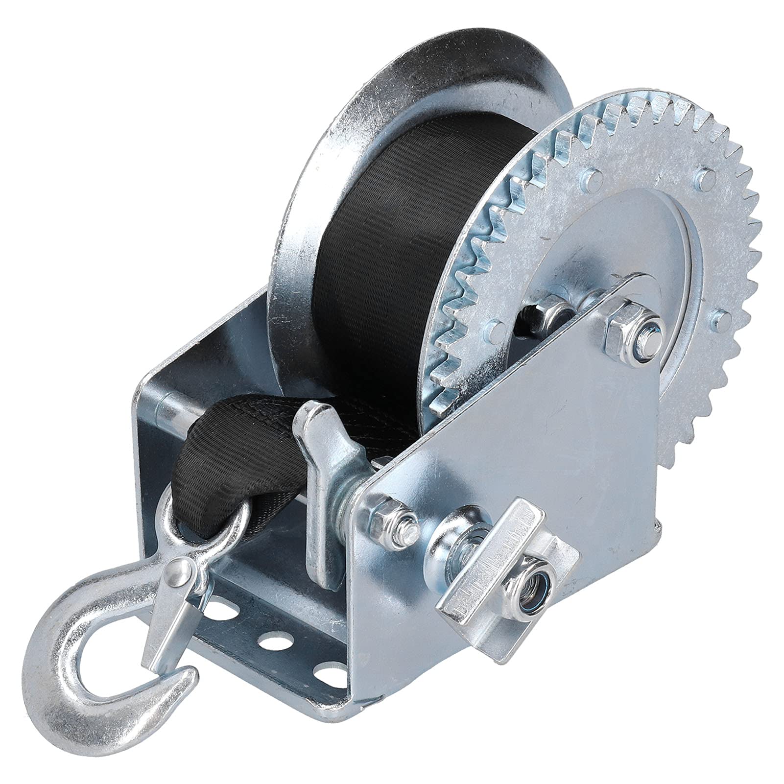 1200LBS Winch Wearresistant Boat Trailer Strap Hand Crank Cable Gear Winch Carbon Steel