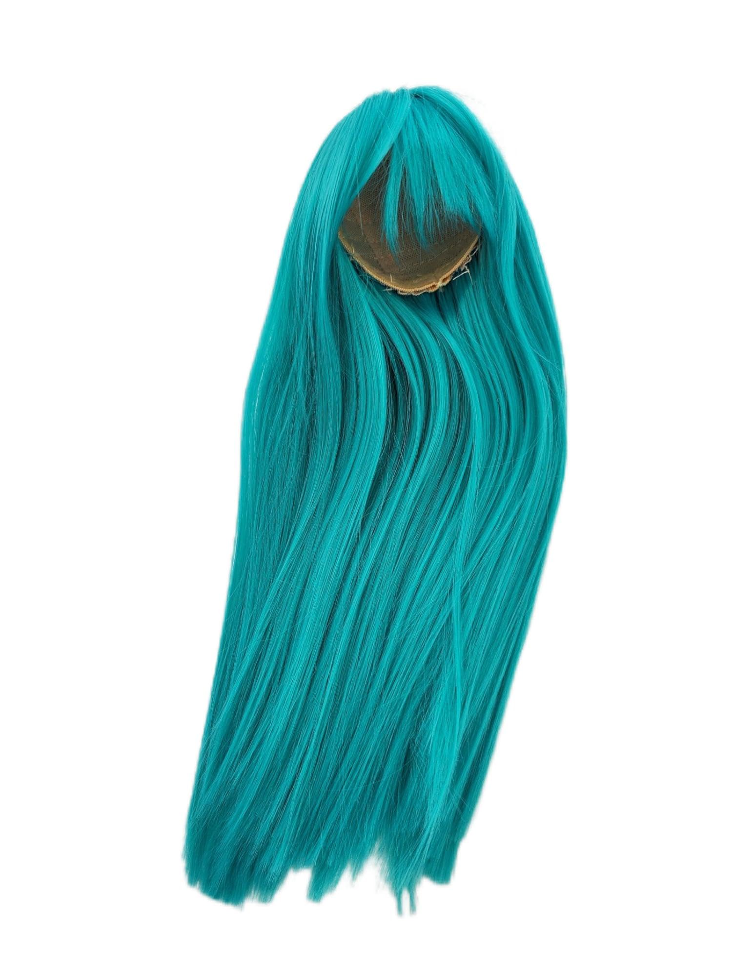 1/4 sd bjd Wig Head Circumference 7-8inch(18-19cm) high Temperature Fiber tert-Style Rough Long Straight Green Hair