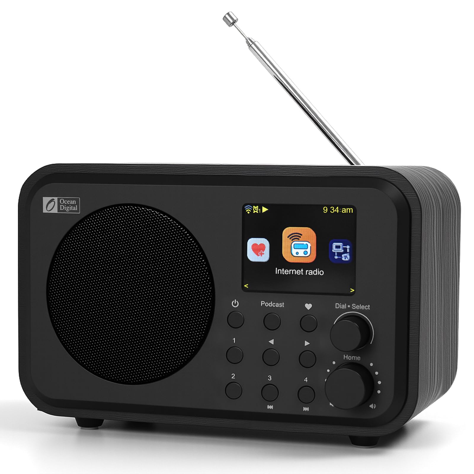 ocean digital wr-336m black bluetooth speaker with fm radio
