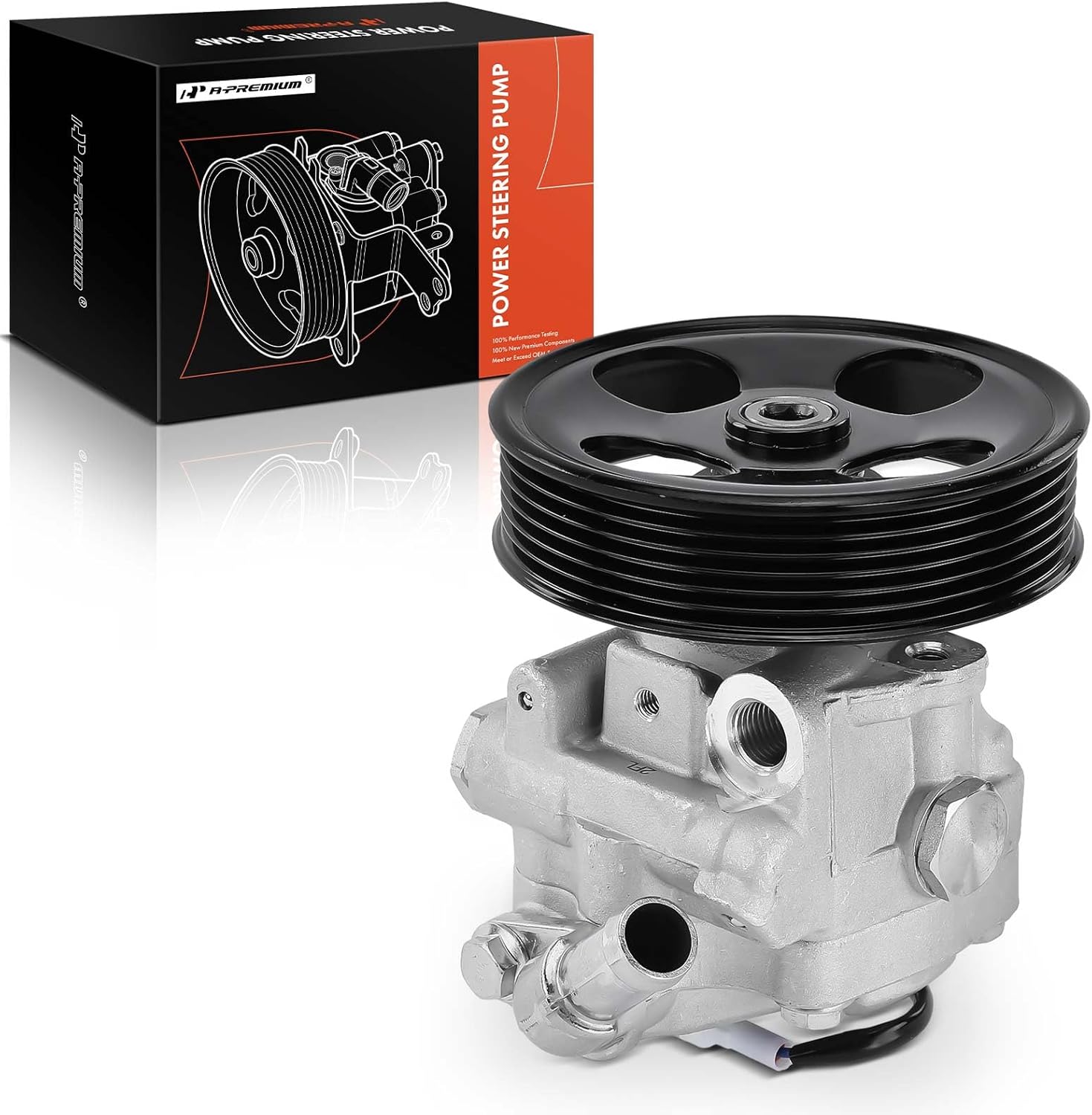 A-Premium Power Steering Pump, with Pulley, Compatible with Subaru Outback 2001 2002 2003 2004, H6 3.0L, Replace # 34430AE0839L, 34430AE082