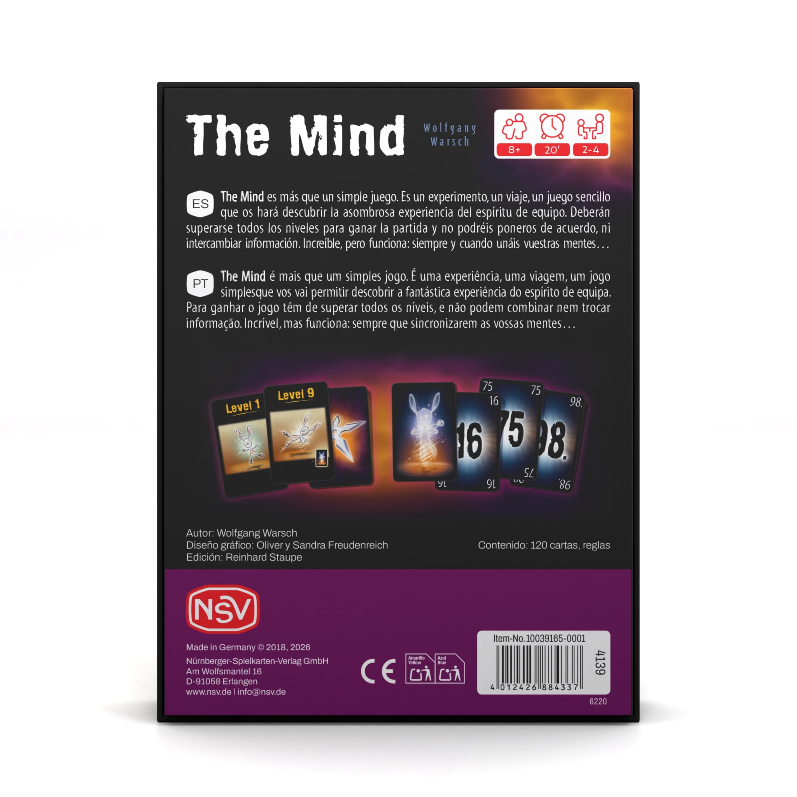 NSV The Mind Juego de Cartas Cooperativo Conecta tus mentes y desafía tus límites. Edición en Español.