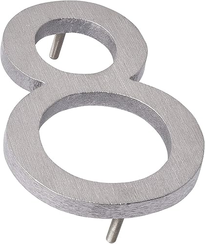 Miniatura 113 de Montague Metal Products MHN-06-F-RB1-9 Números de casa de dirección flotantes modernos de aluminio cepillado sólido, 6 pulgadas, bronce romano Negro