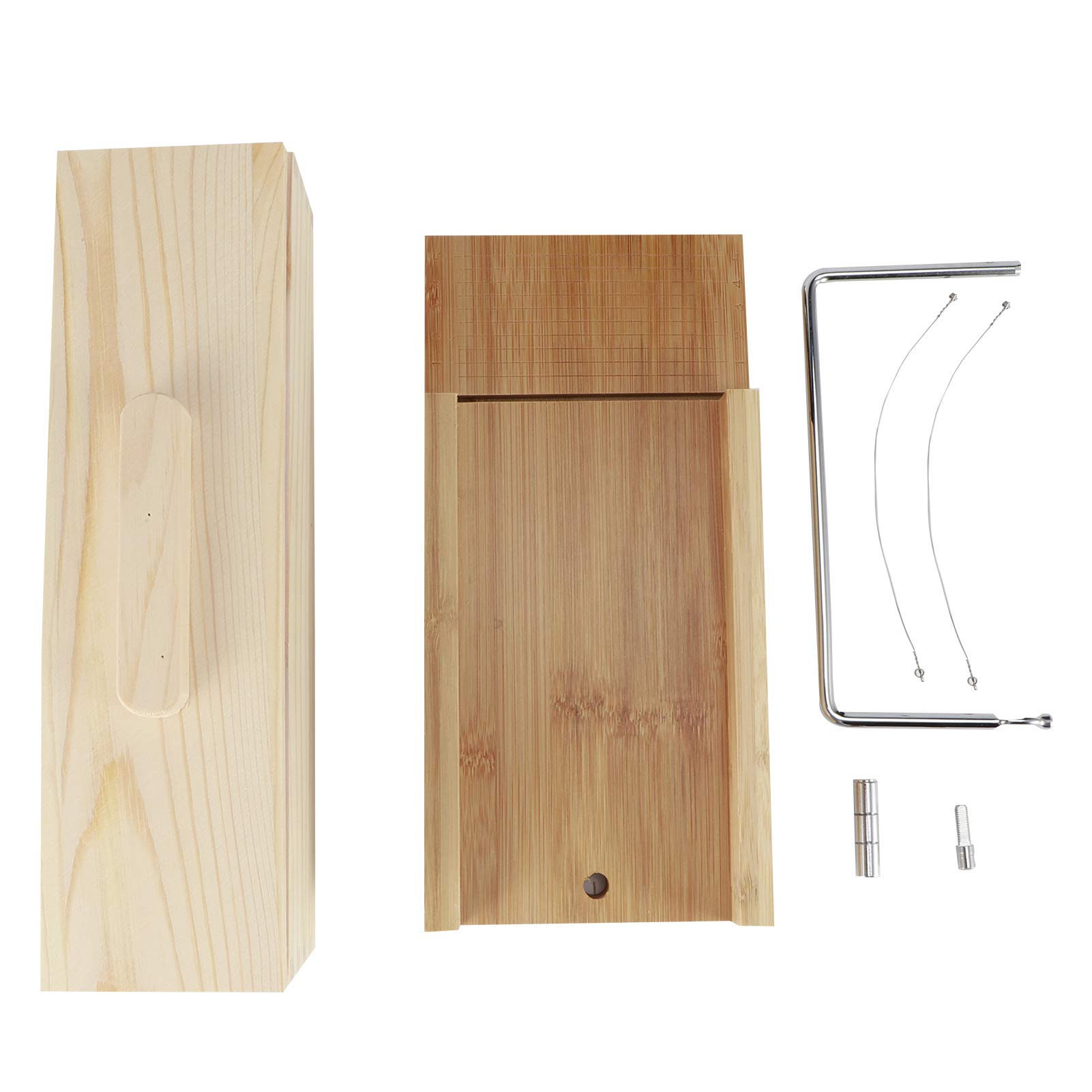 Garosa Molde de, Molde Cortador de de bambú con Máquina Cortadora de Alambre, Rebanador de Pan Hecho a Mano Ajustable para Hacer DIY, Vela, Pastel, Pan, Pizza, Uso, Púrpura (Set 1 (plato llano de