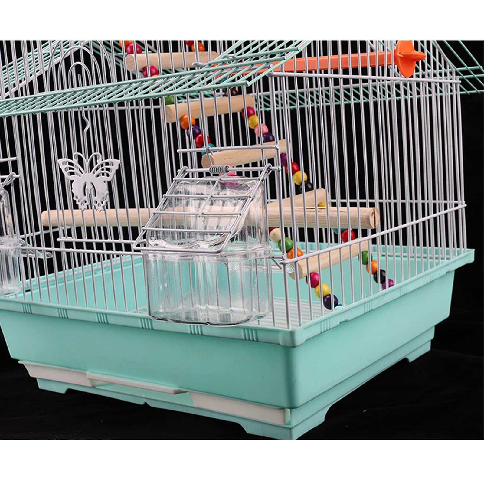 Grande cage à oiseaux en métal pour perroquets, inséparables, pinsons, style villa ornementale pour petits oiseaux