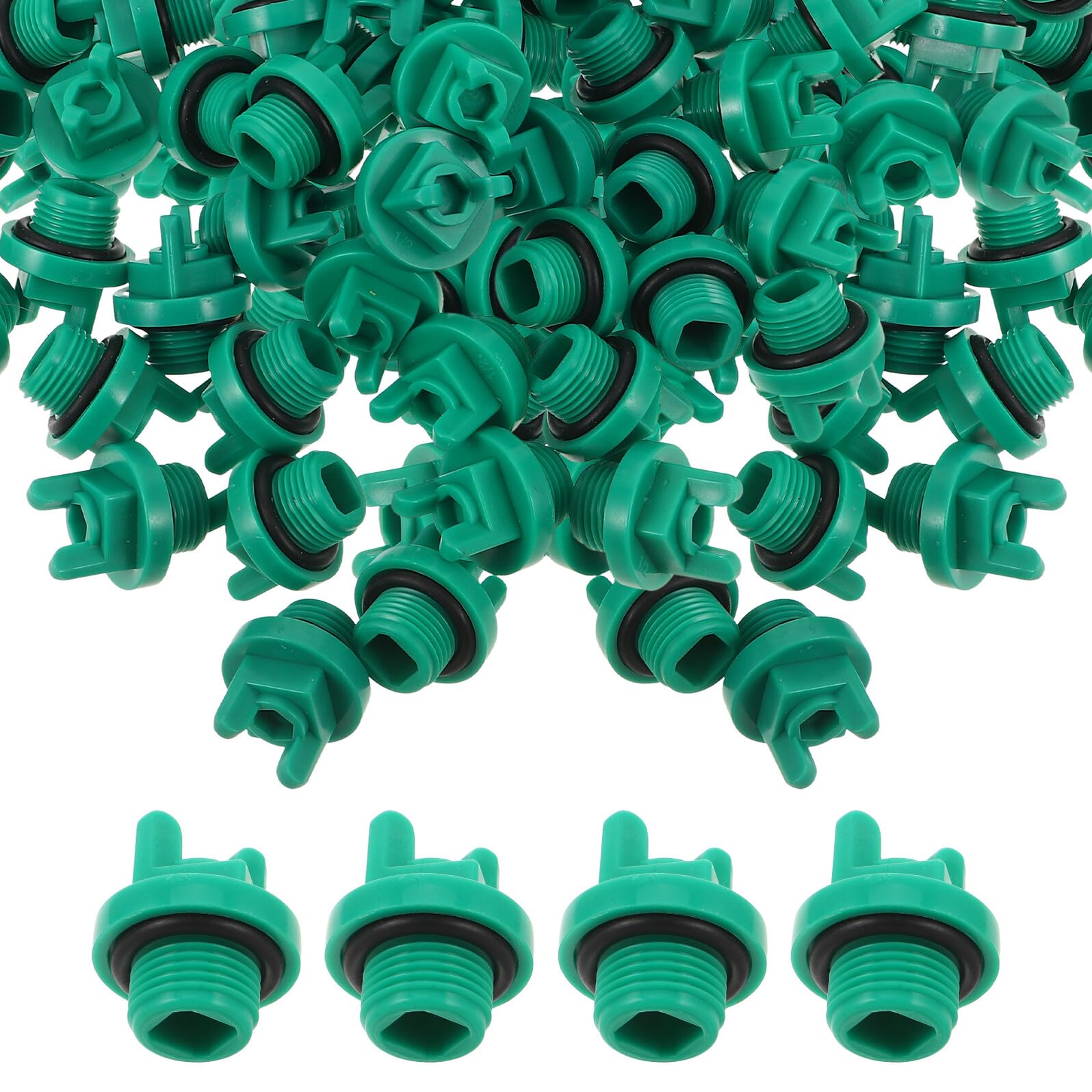 ifundom Tapón de Manguera Pequeño Roscado 1/2, Plástico Verde, 100 Piezas
