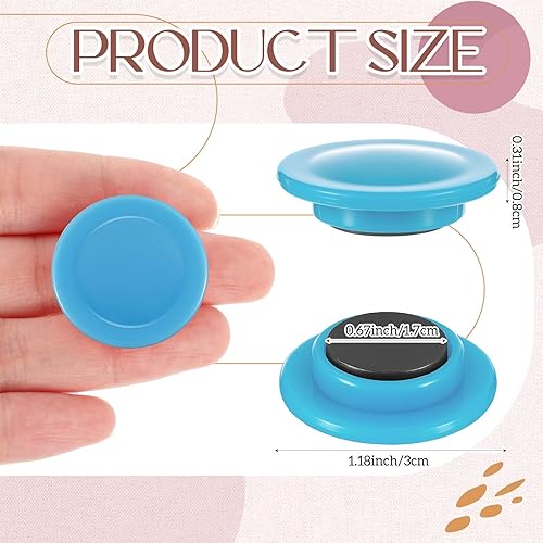 Miniatura 2 de Outus 45 imanes para pizarra blanca, mini imanes para refrigerador, pizarra seca, suministros para profesores para oficina en casa (color suave, 1.2