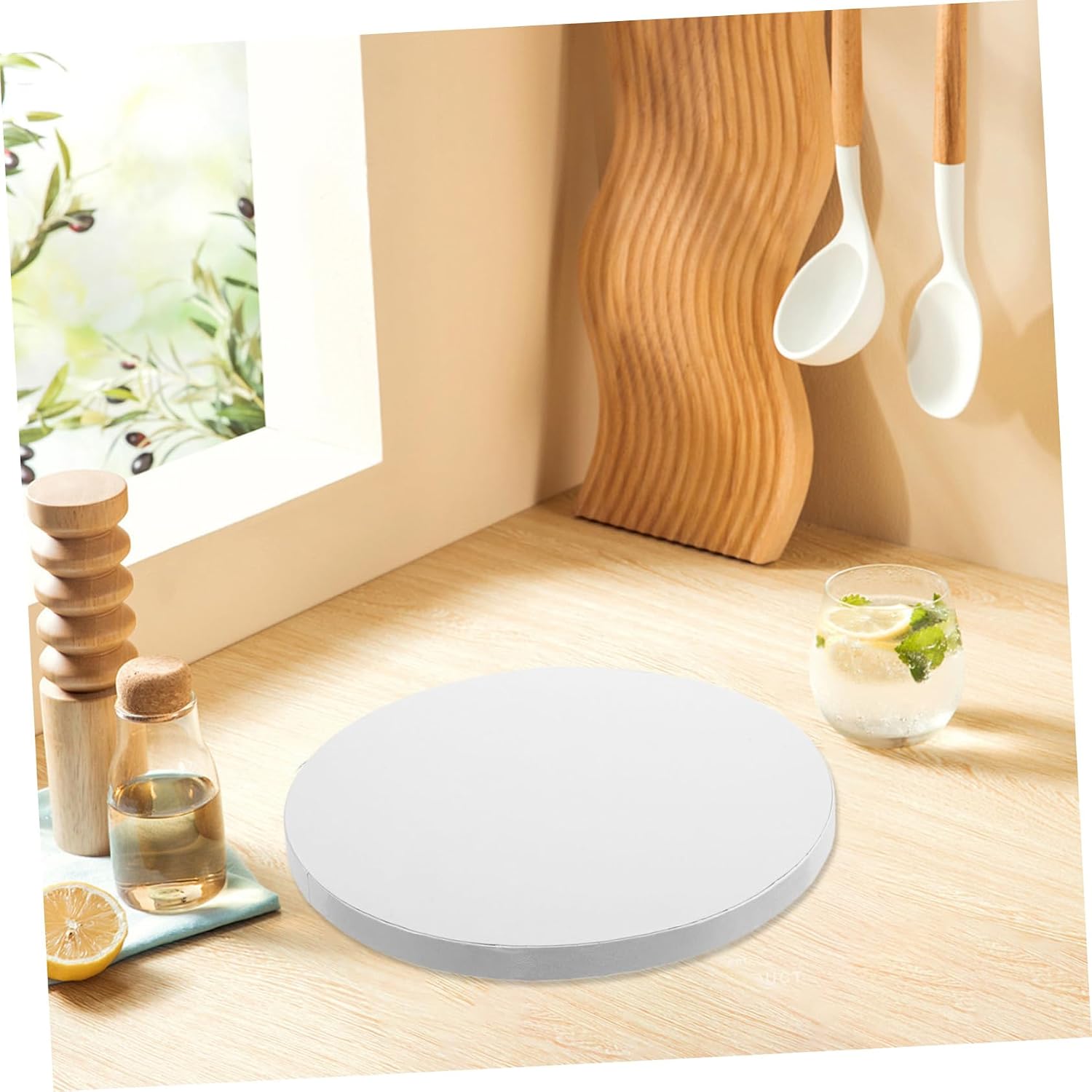 5pcs Sturdy Cake Boards Corrugated Round Base Plates for Wedding Birthday Baking and Pizza Decorating Food Grade Paper for Home Professional Use