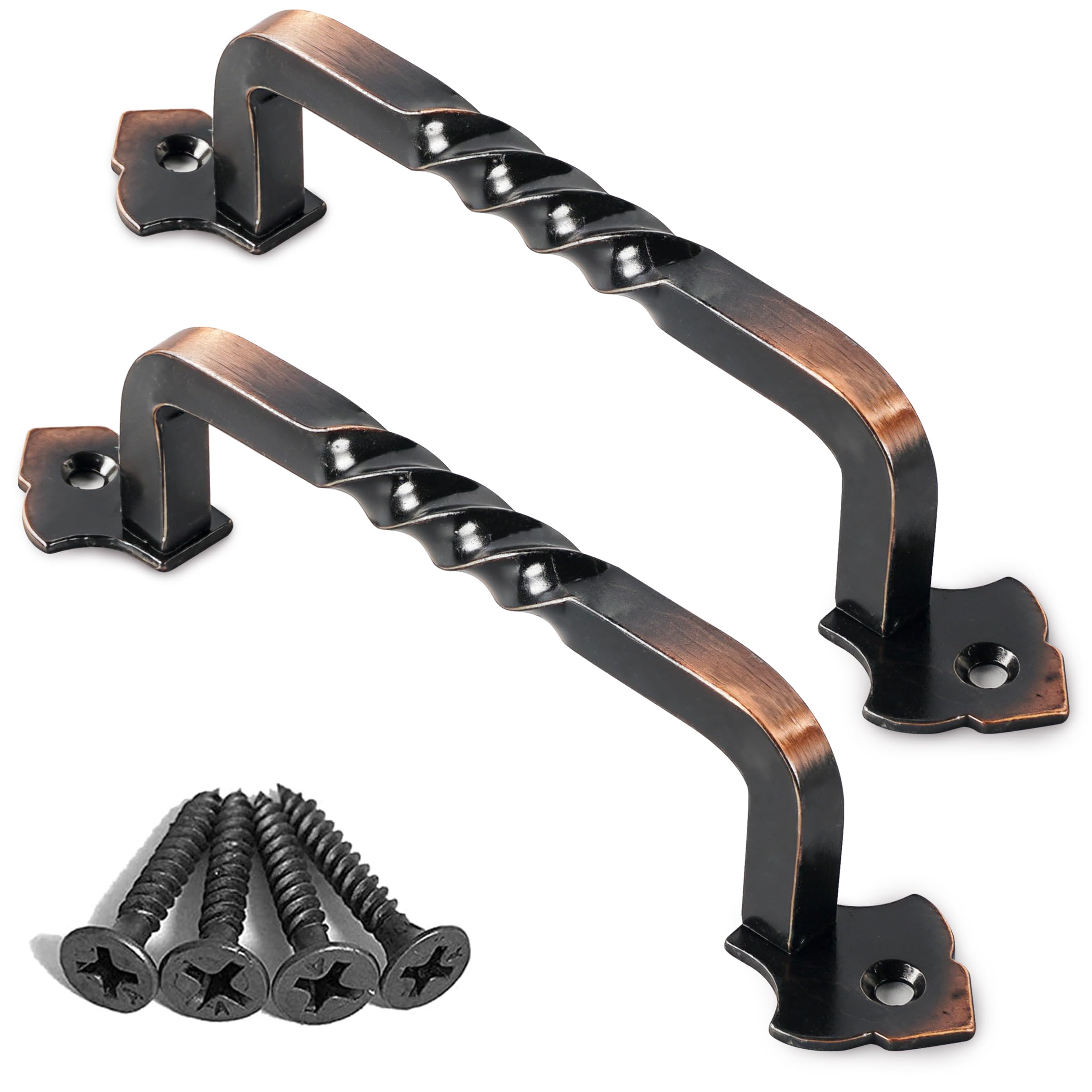 OVOV 2 Pack Barn Door Pull Handle Hardware for Garden Gate 5inch Copper