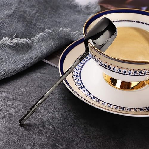 Miniatura 5 de IQCWOOD Cucharas de té para café, 5.6 pulgadas de acero inoxidable, pequeñas cucharas de café expreso para postre, helado, azúcar, té, juego de 6