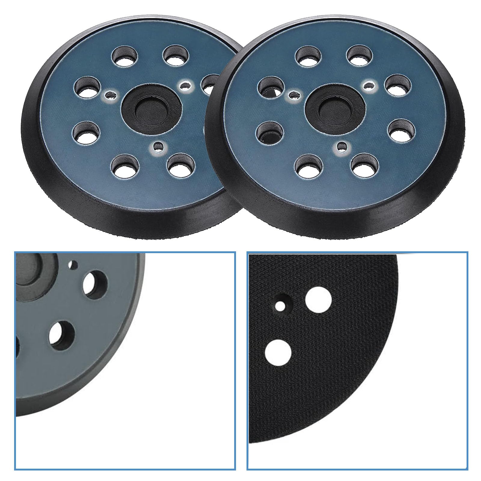 8-gaats schuurschijf excentrische schuurmachine 125 mm schuurpad reservepad schuurpad vervanging schuurschijven als reserveonderdeel steunschijf voor Makita BO5031, M9204, BO5021, BO5041743081-8 voor