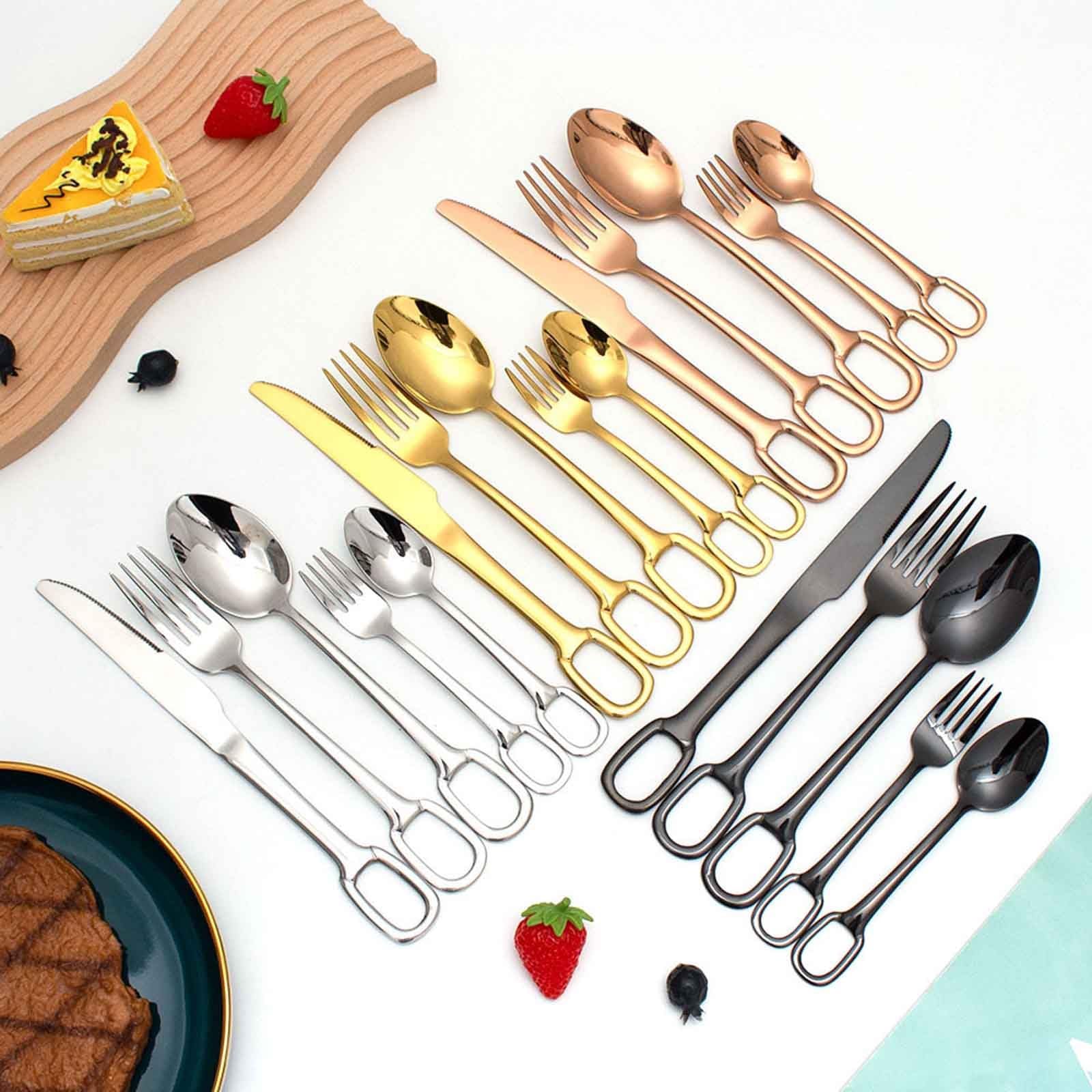 Ensemble Couverts De Table, Set De 5/20 Ménagères Service À Couvert Acier Inoxydable,Ménagère Assortie Poli Miroir, Idéal Comme Cadeau