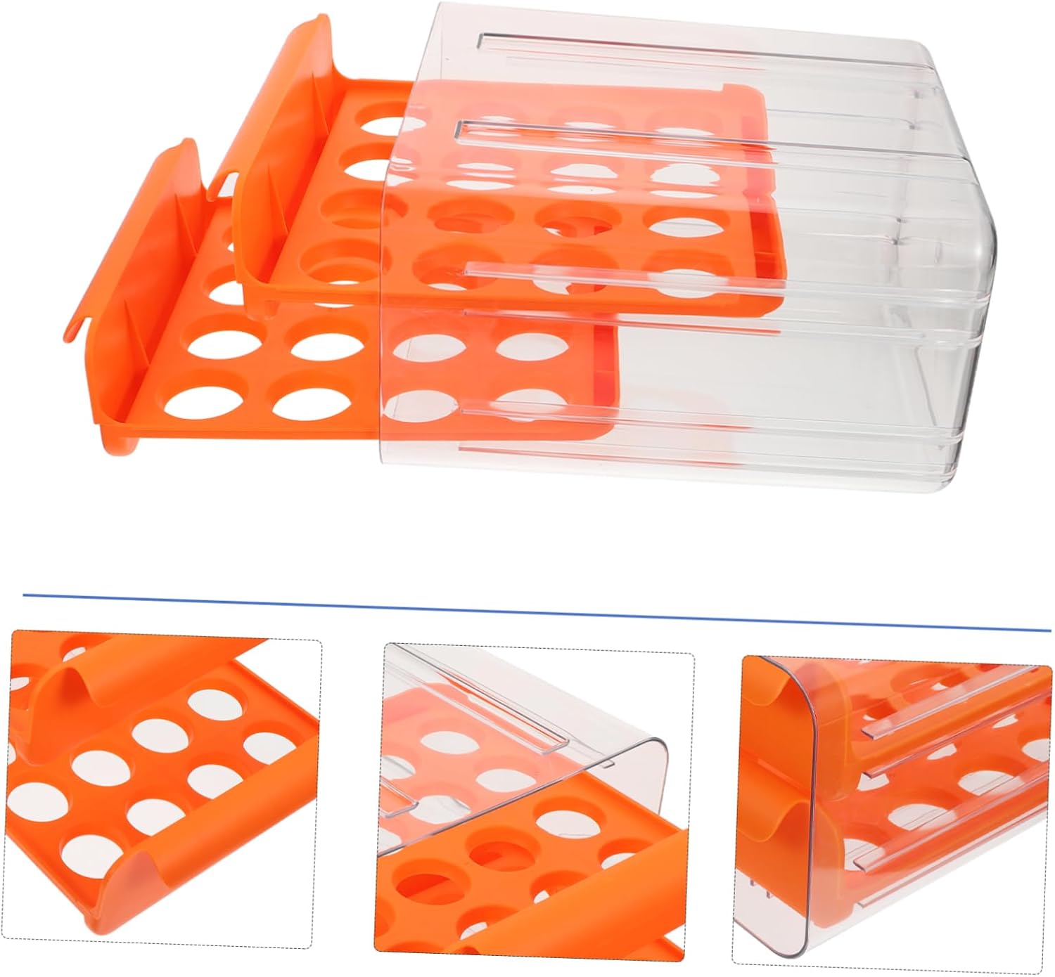Fridge Door Egg Organizer Reusable Egg Cartons Compartment Holder Storage Case Smooth Edges