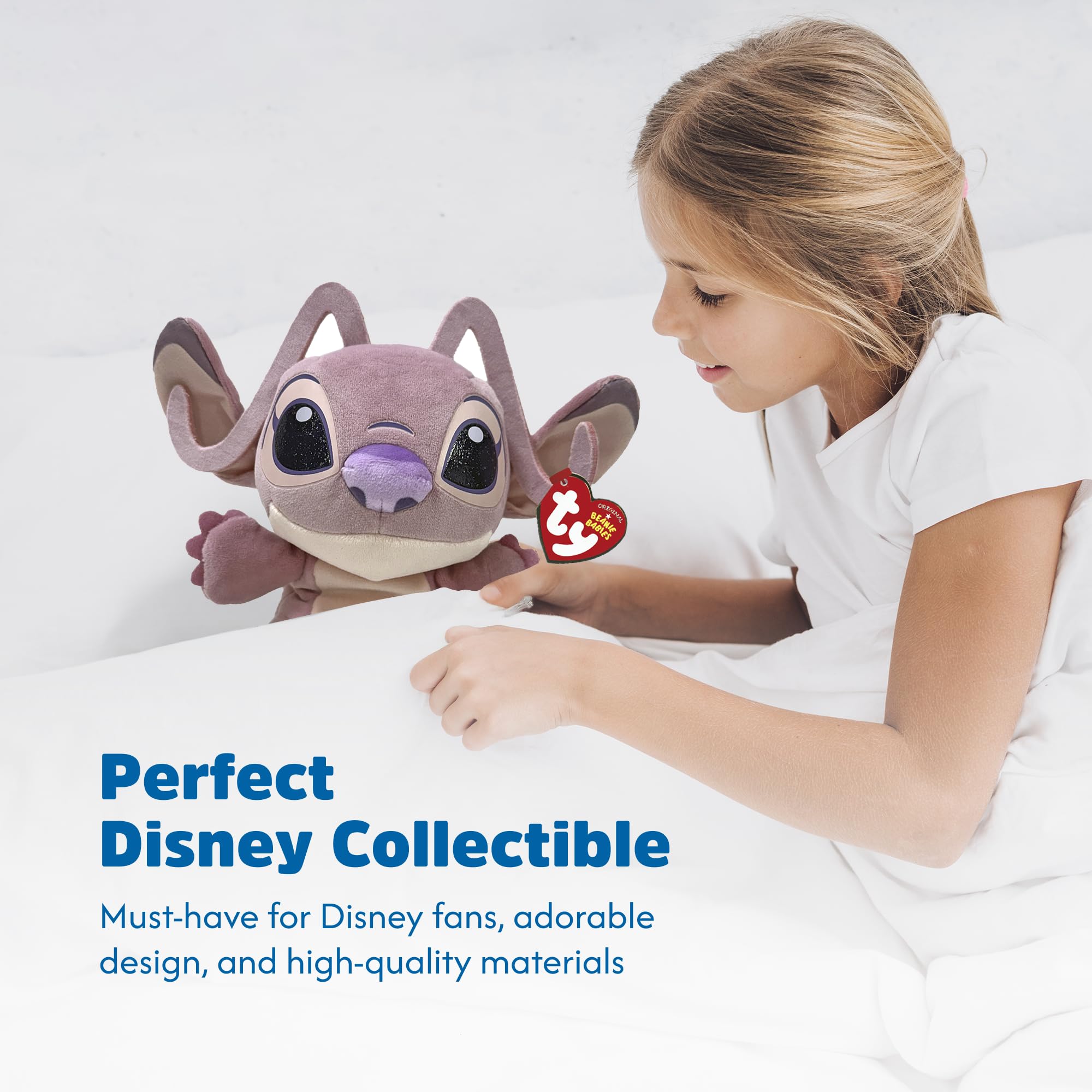 TY Angel Beanie Babies 15cm Soft Plush Toy from Disney Lilo & Stitch Collectible Cuddly Plush for Kids, Multicolor, 15 cm - Image 4