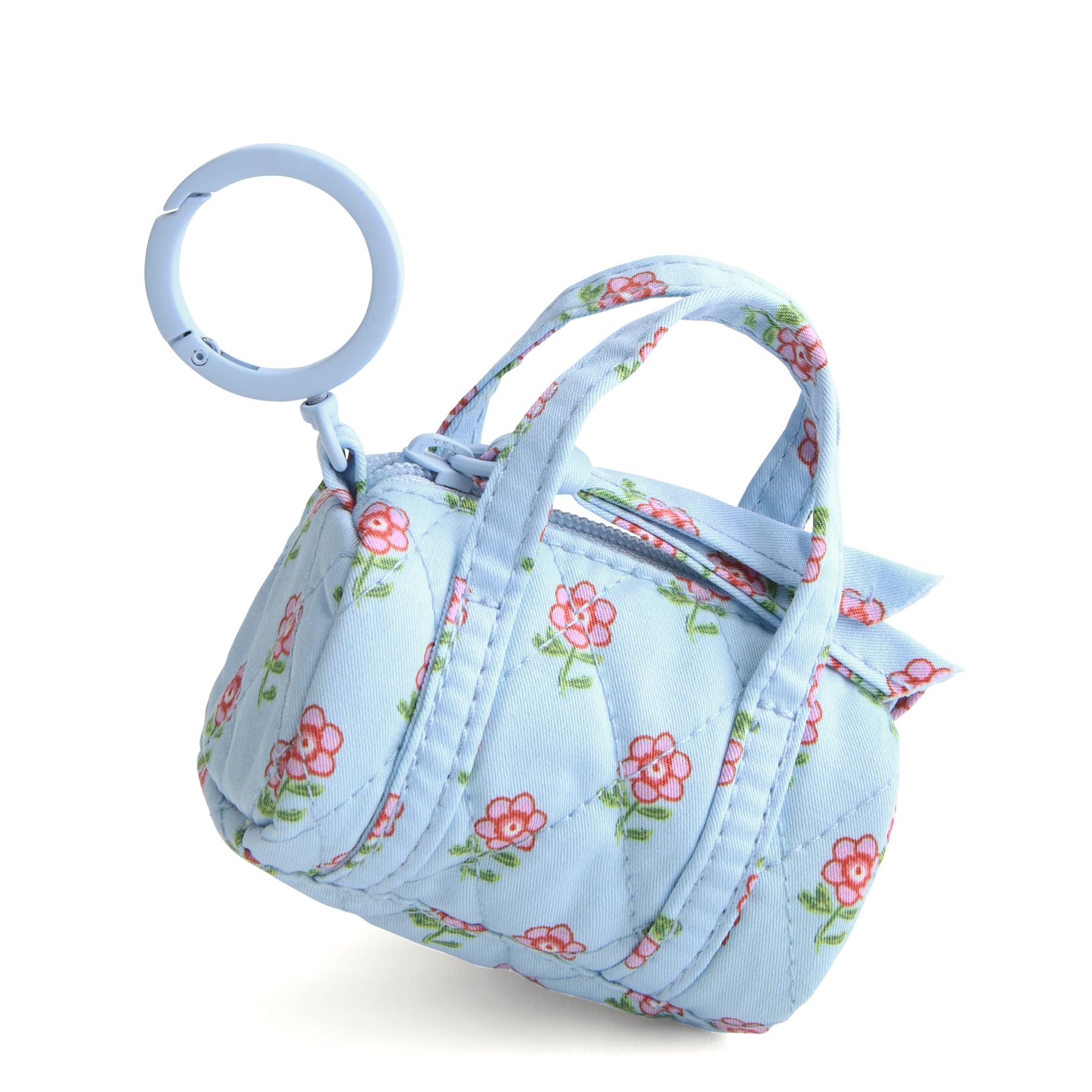 Vera Bradley Women's Premium Cotton Original Duffel Bag Charm Keyring, Daffodil Ditsy, One Size