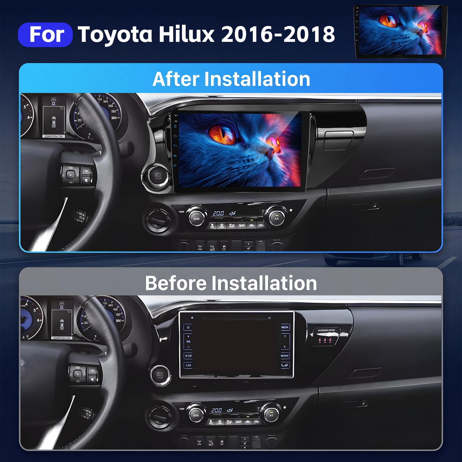 NHOPEEW Autoradio pour Toyota Hilux 2016-2018 avec vidéo en Ligne