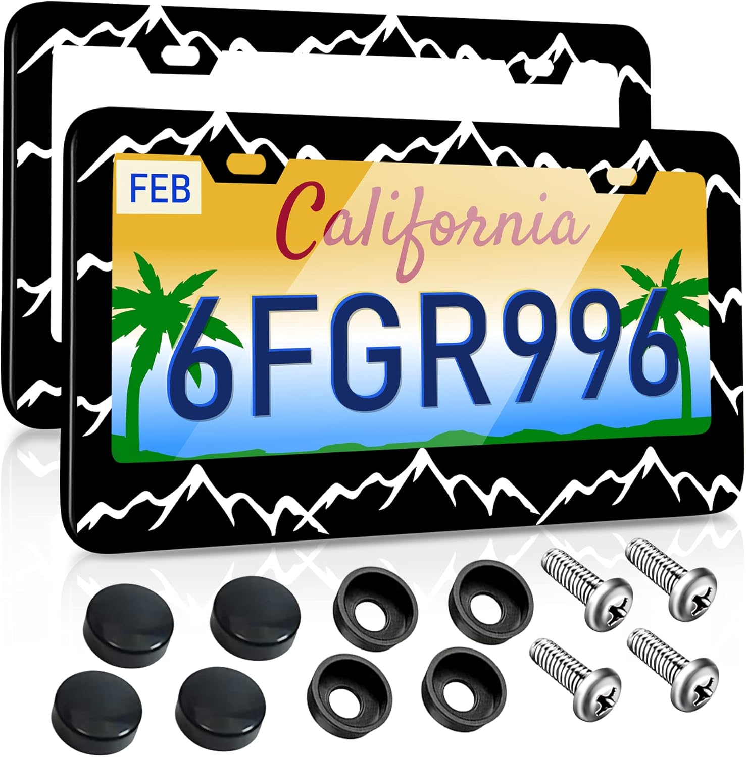 Toykee License Plate Frames 2 Pack for Women Men Car Plate