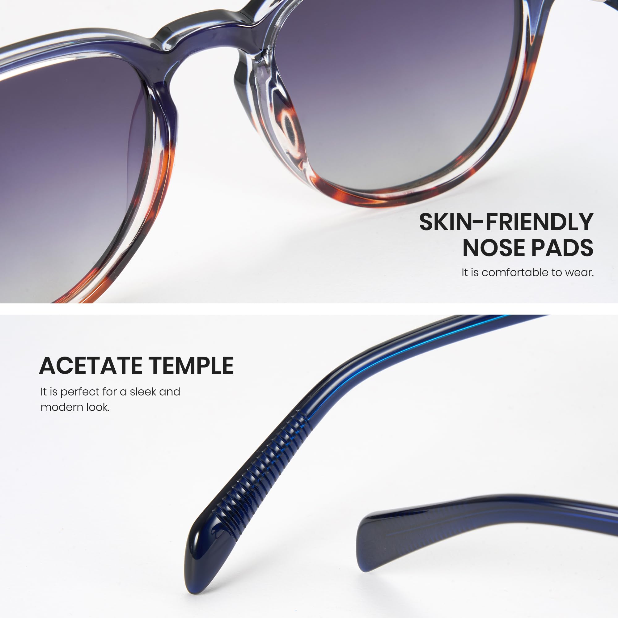Cyxus Acetat Blaulichtfilter Brille Damen Herren Retro Boston Rahmen UV Schutz für Computerbildschirm 8554