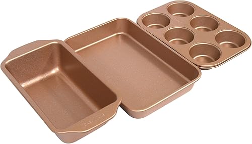 Vista 8 de casaWare Juego de 3 piezas de horno tostador (granito plateado) Plateado (Silver Granite),Granito de oro rosa.