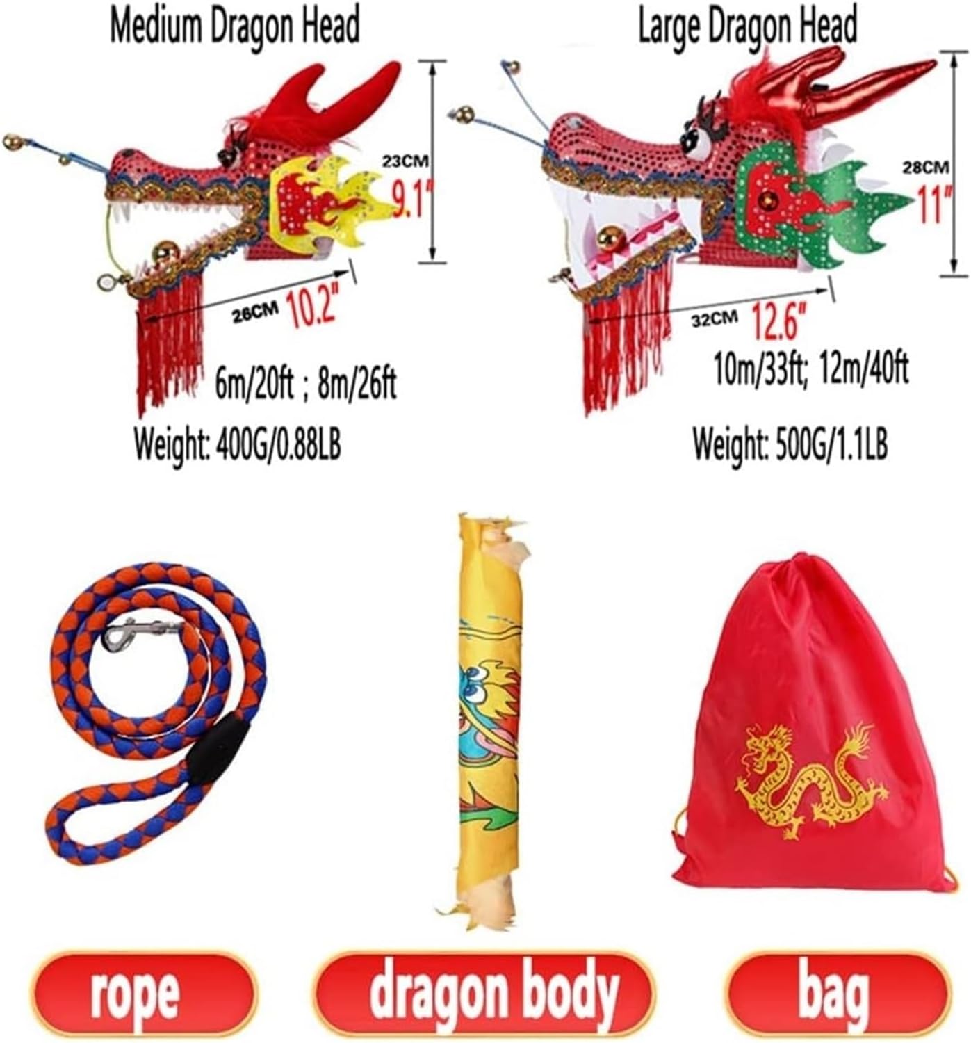 Blue Silk-Like Dragon Ribbon, 8m (26ft) Washable Chinese Flinging Poi for Dance & Exercise, Perfect for Performance, Festivals & Outdoor Activities