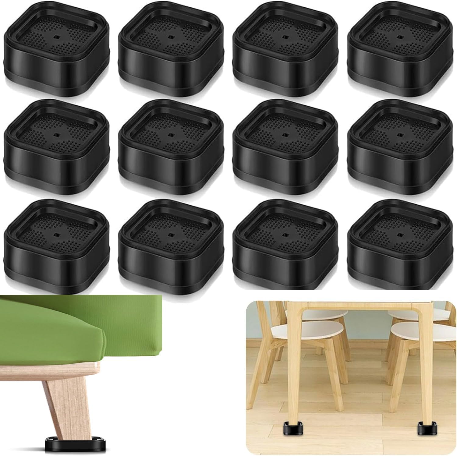 12 Pack Furniture Risers, 1.38