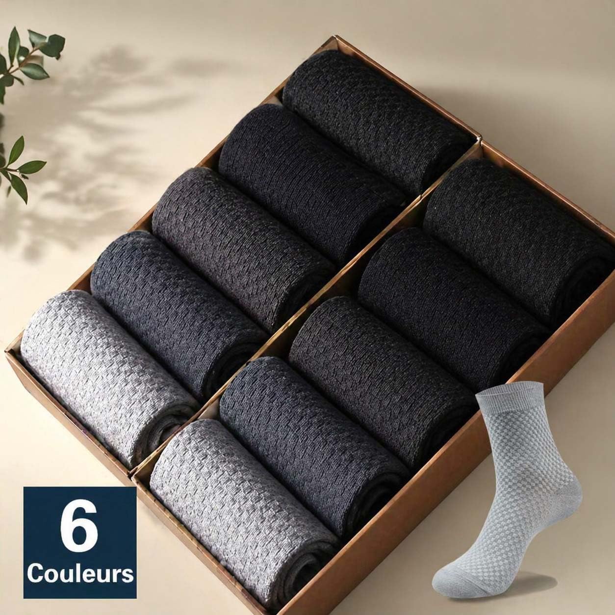 Leyof Chaussettes Alessio Mi-Hautes En Fibre De Bambou, Alessio Chaussettes, Atmungsaktiv Und Feuchtigkeitsableitend, Unisex, Geeignet füR Den Alltag
