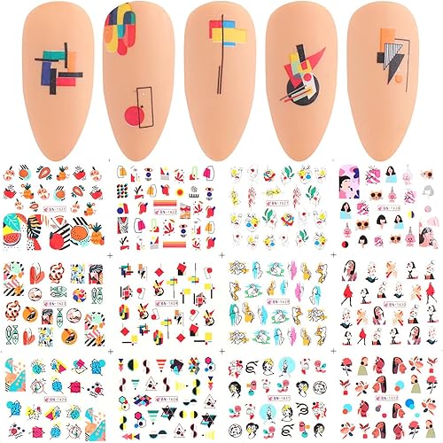 Vezocim Calcomanías para arte de uñas, diseños holográficos de transferencia de agua de leopardo para uñas, suministros acrílicos para mujeres y