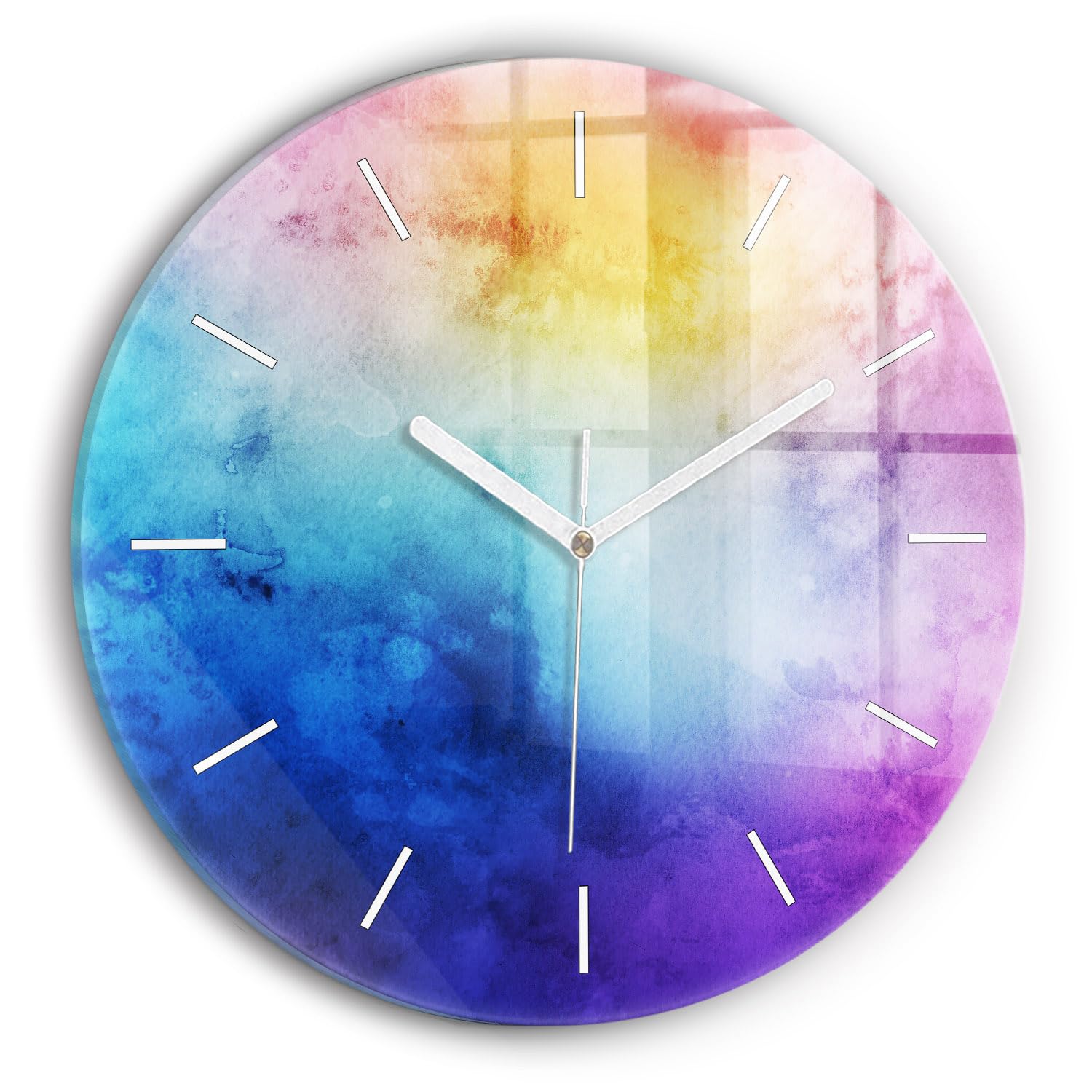 Horloge moderne Wallfluent en verre pour supprimer le bruit des aiguilles