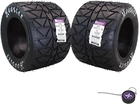 Hoosier Flat Track & TT Tourist Trophy Tire 18.0X11.0-10 - 16110T20 for ATV Tire & Off-Road Racing with Hoosier Keychain 2 Pk