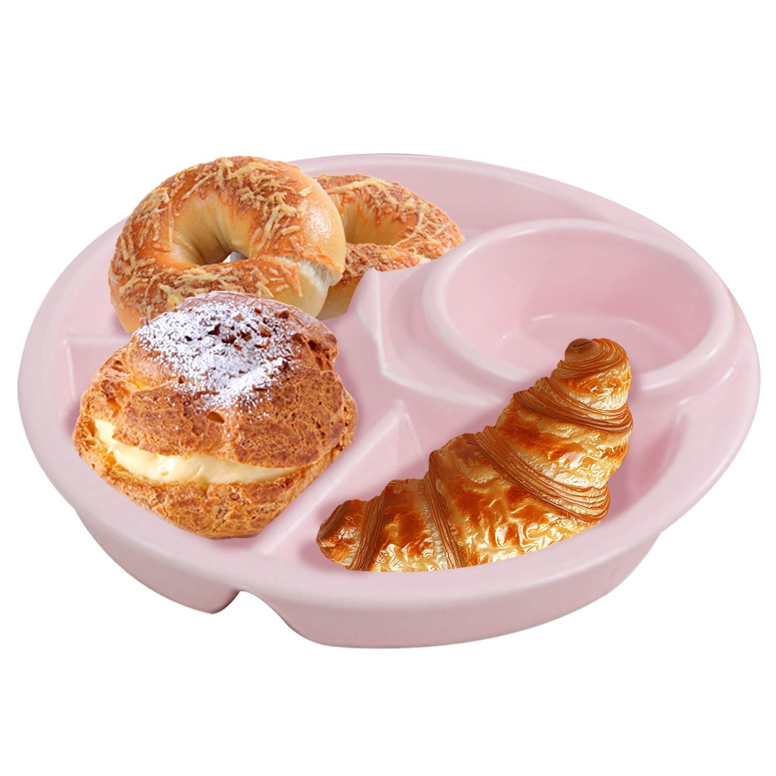 Półmisek na przekąski, podzielony talerz obiadowy do domu/restauracji taca do przechowywania żywności do domu, 20 cm, porcelanowy talerz, nadaje się do kuchenki mikrofalowej i zmywarki,