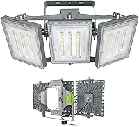 Vista 7 de STASUN 150W Luz de inundación LED de atardecer a amanecer, 15000 lm 6000 K Super brillante para exteriores, IP66 Impermeable, Ángulo amplio, Luz