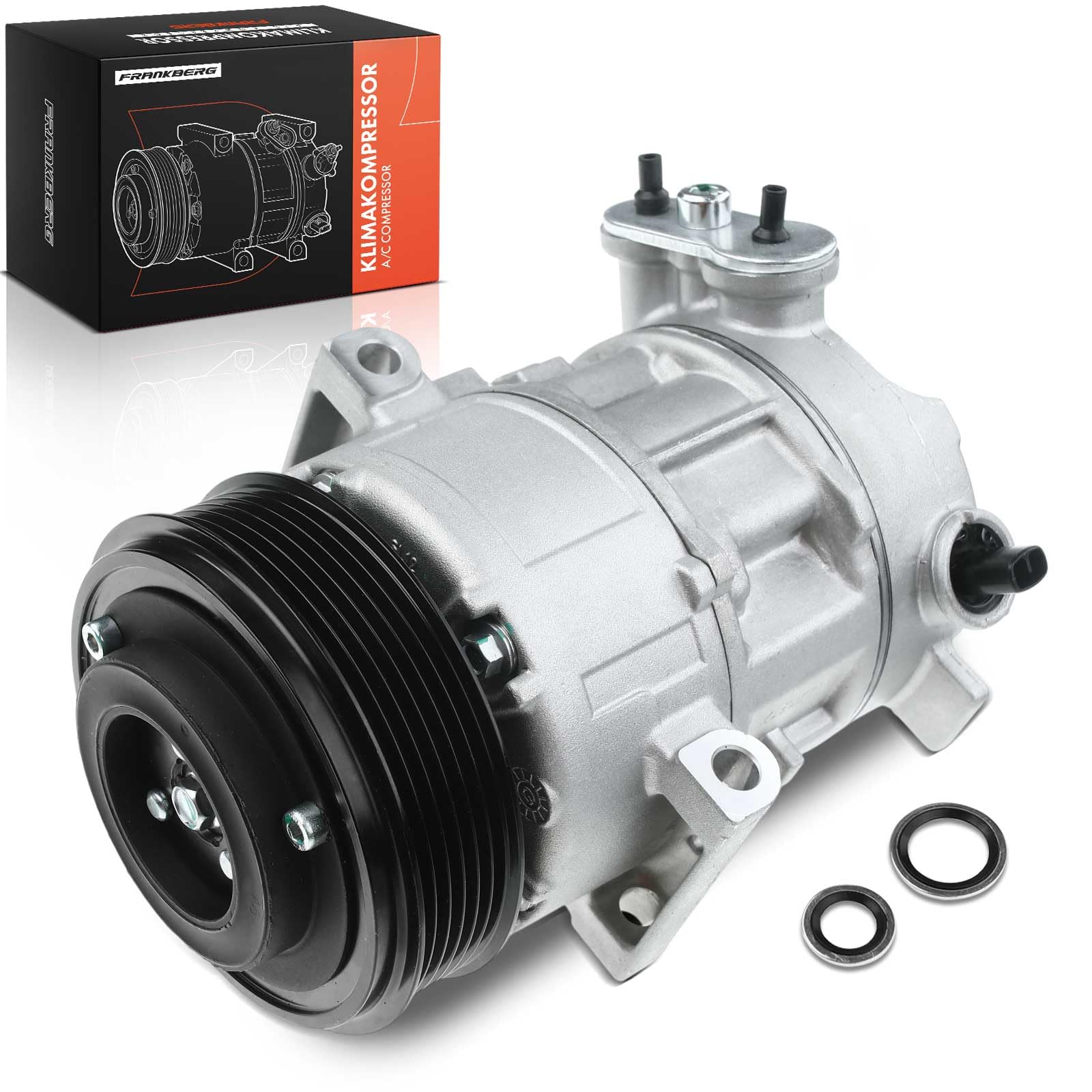 Frankberg Compressore dell'aria condizionata con frizione Compatibile con Grande Punto 199 Corsa D S07 Punto 199 Doblo Cargo 263 Linea 110 323 Replace# 55702161, compreso l'olio preconfezionato