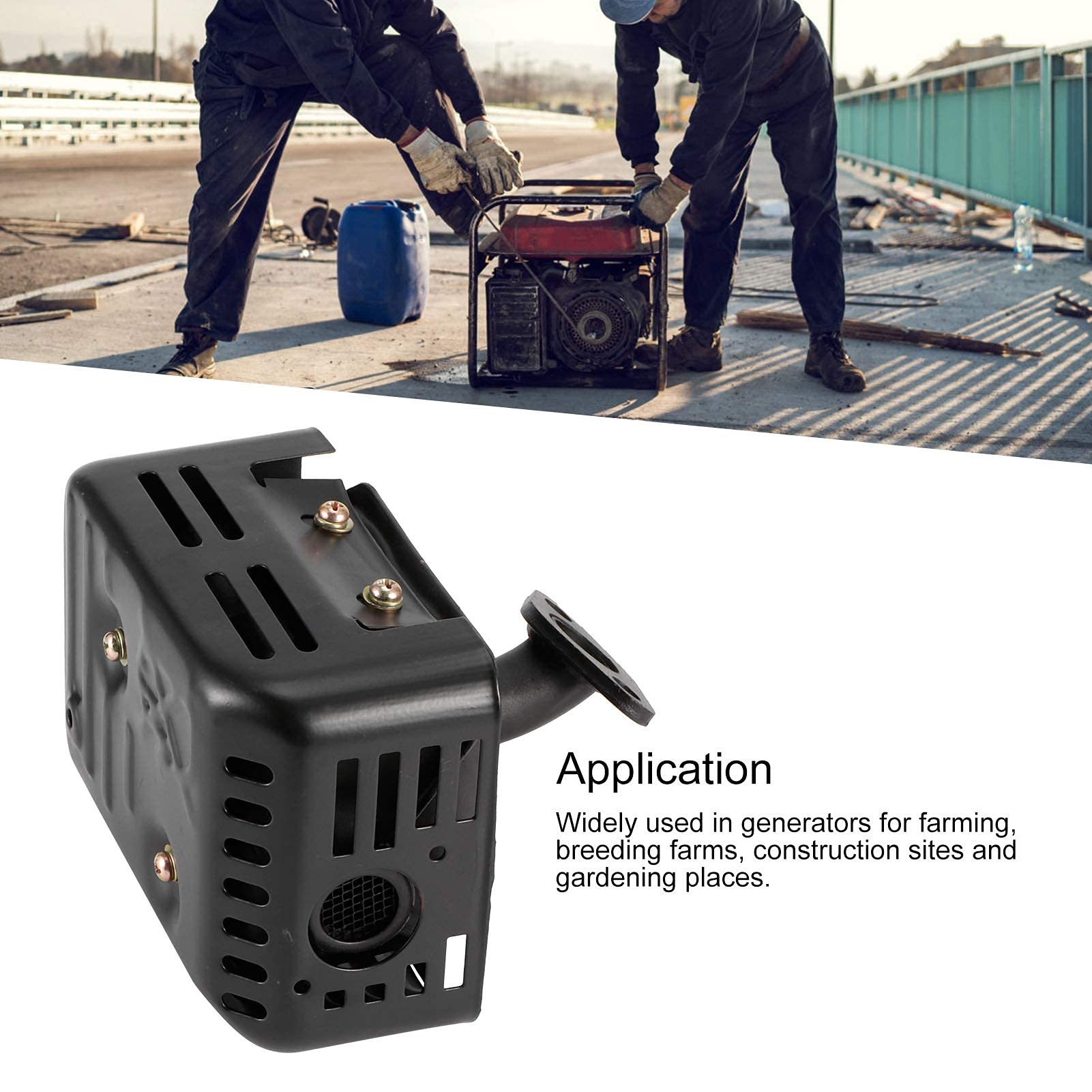 Conjunto de silenciador de escape con tubo de escape y junta, conjunto de silenciador de escape de repuesto para accesorio de motor de gasolina de 2KW/3kw/168F/170F