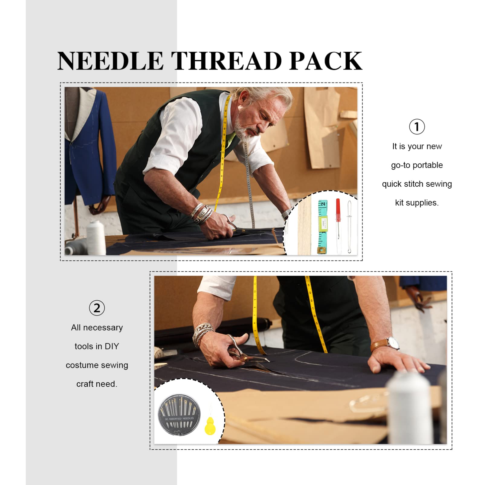 Cabilock Kit Di Aghi e Filo Per Cucito Accessori Per Cucito in Scatola Di Strumenti Per Cucire Borsa Per Ago e Filo Strumenti Per Cucire Fai Da Te