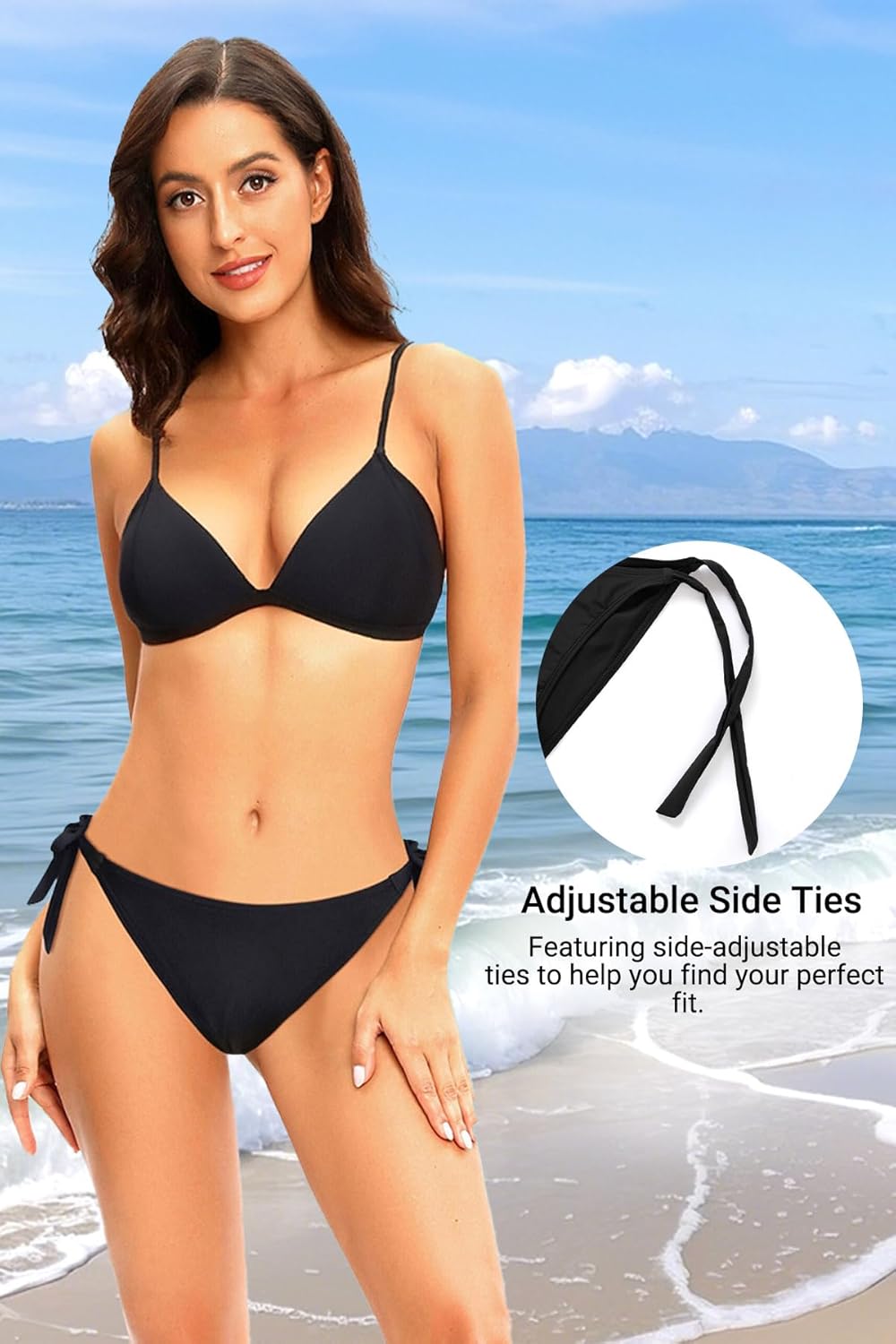 Tempt Me Women Side Tie Bikini Bottoms - String Swim Bottoms Low Rise Bathing Suit Bottoms Cheeky Coverage Swimwear 2025 - Image 4