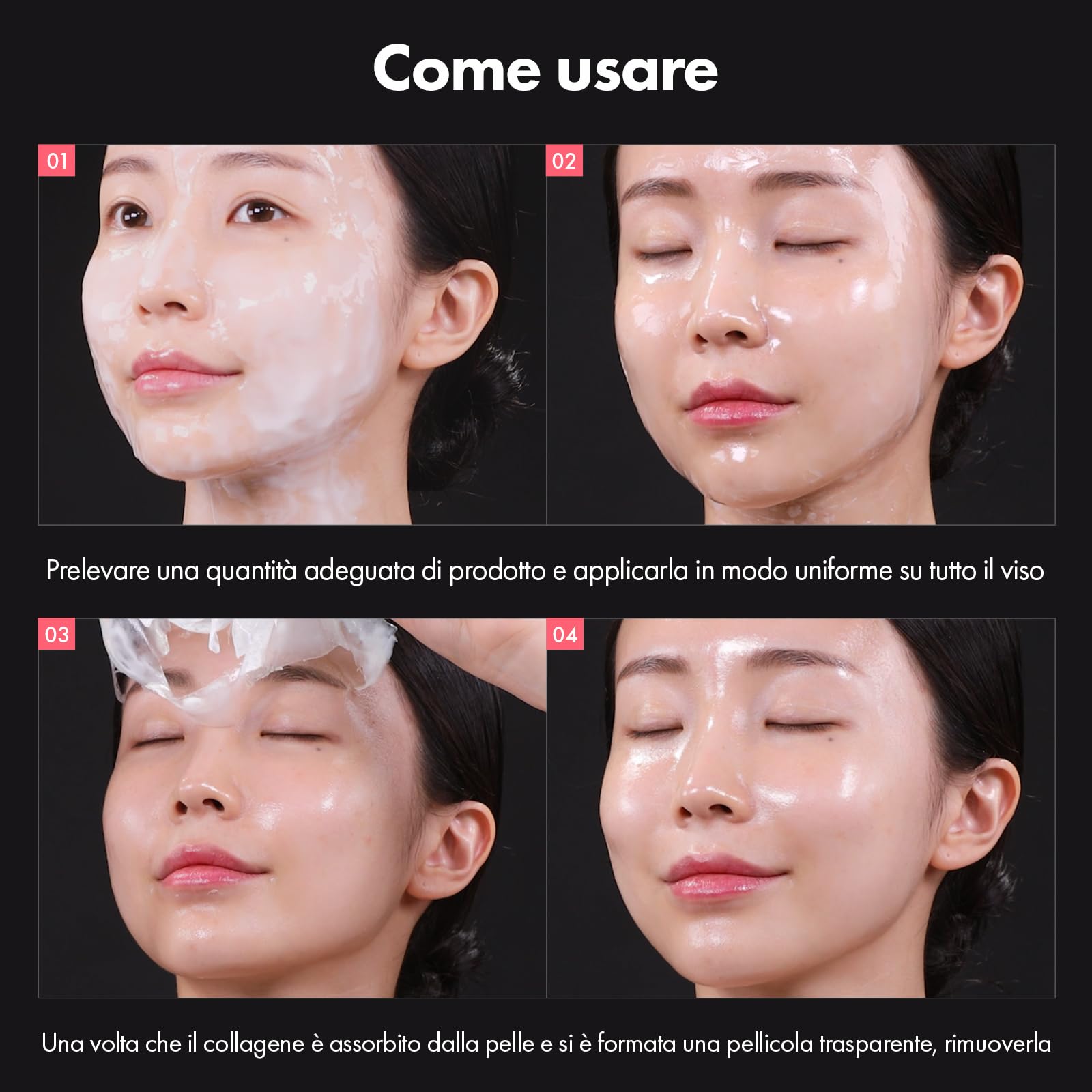 TOSOWOONG Real Collagen Fit, Maschera Viso Peel Off al Collagene Idrolizzato, Effetto Elasticità e Idratazione, Pelle luminosa, Skincare coreana, 50ml