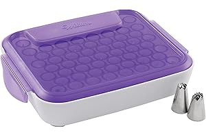 Wilton Cake Tip Organizer to Organize and Store Tips, White and Purple