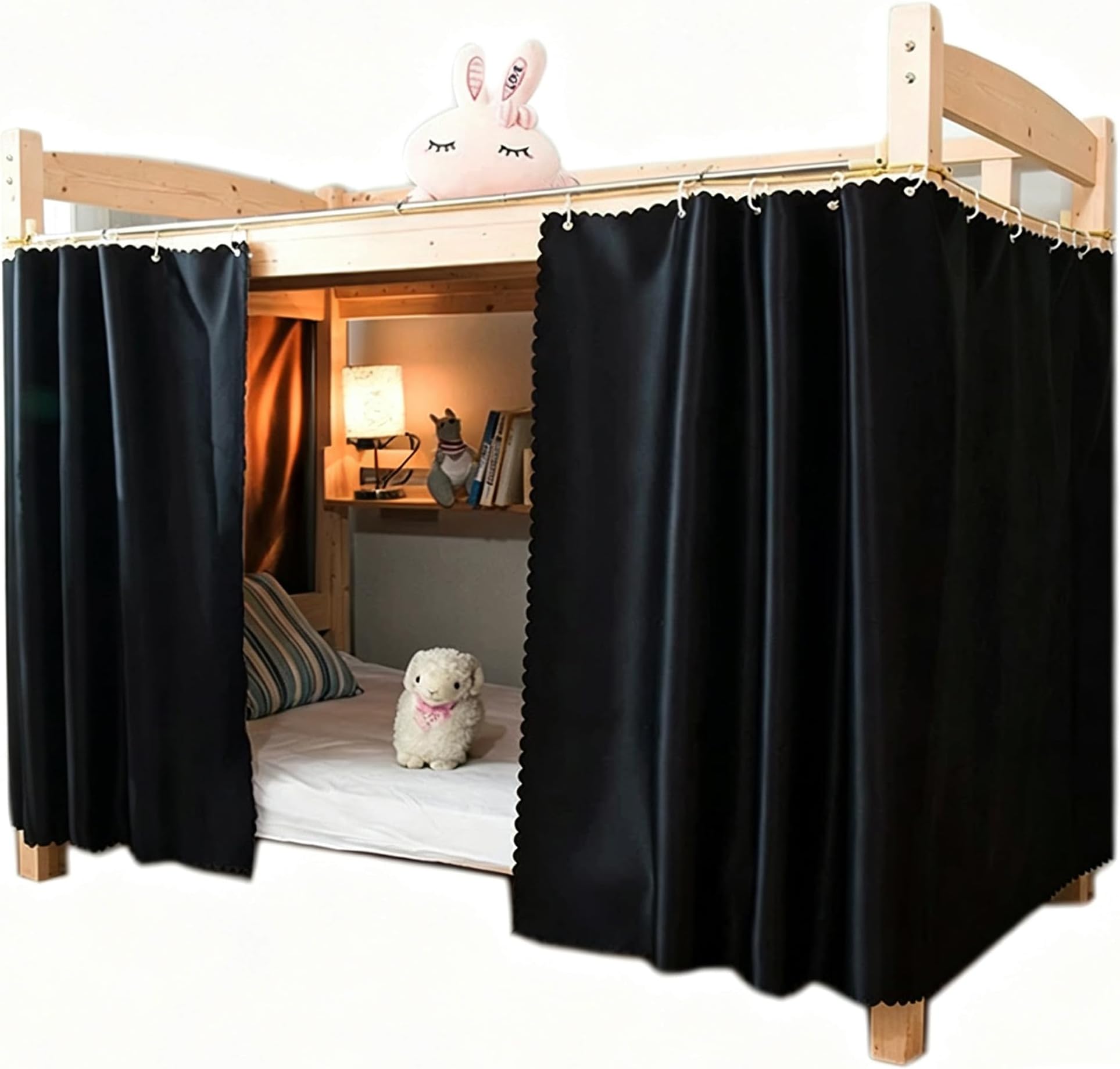Navhao Dorm Home Bunk Blackout Thickened Bed Curtains Privacy Cloth Bed Canopy Students Single Sleeper