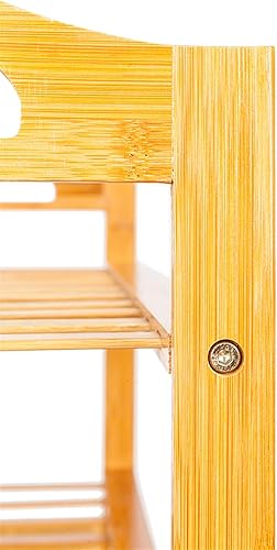 Vista 19 de Zapatero de bambú de 6 niveles para entrada, organizador de zapatos para armario de pasillo, zapateros independientes para sala de estar