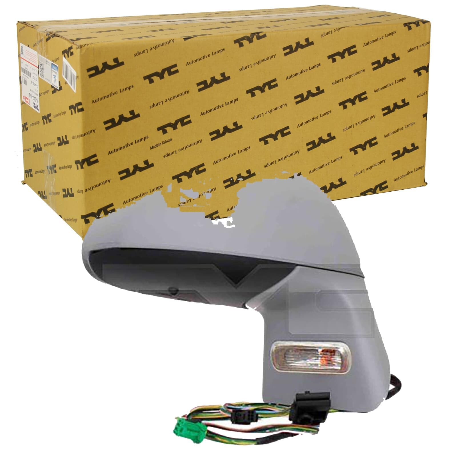 TYC 305-0117 Espejo retrovisor para ajuste elect. espejo tintado en azul convexo calefactable con sensor de temperatura derecha Compatible con CITROËN C4 I LC C4 Coupé LA C4 I Sedán