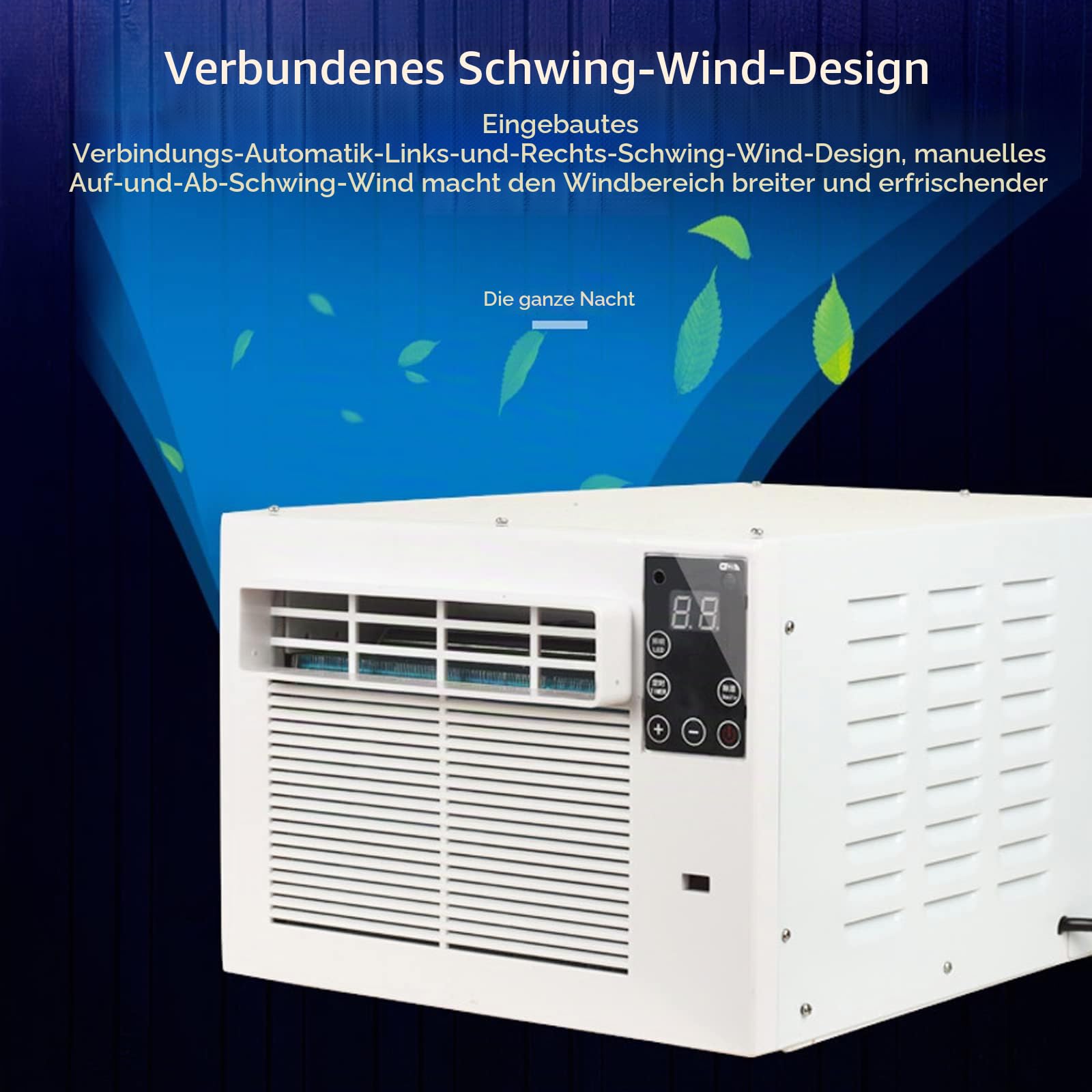 Tragbare 280-W-Mini-Split-Klimaanlage mit Kühlfunktion, intelligenter Zeitschaltuhr und freier Fensteraussicht für Schlafzimmer in Mietwohnungen (kein externes Gerät erforderlich).