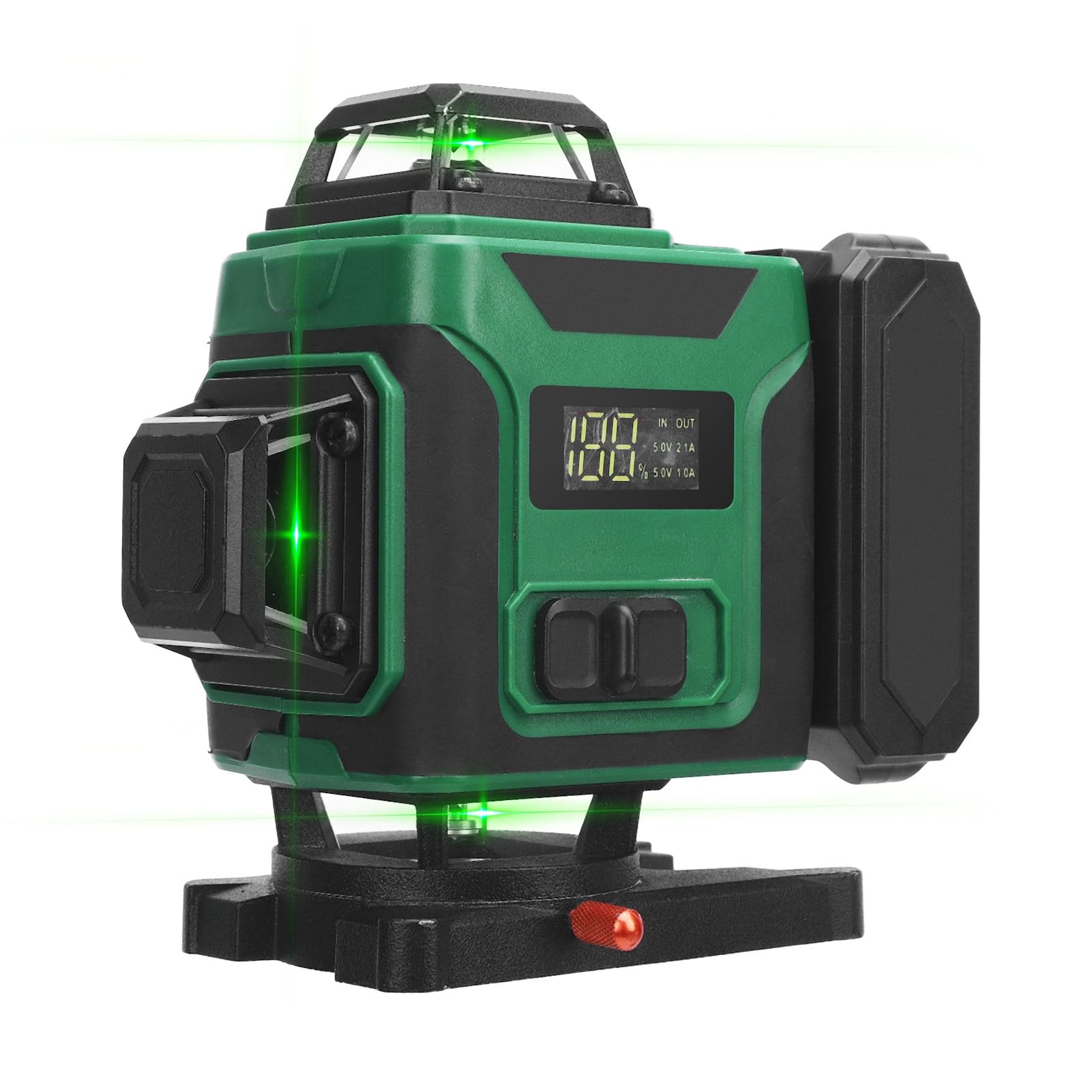 FTVOGUE Livella a 16 Linee, LCD Autolivellante a 16 Linee Stabilizzazione Automatica 3° Controllo Remoto Orizzontale Verticale con Treppiede in Acciaio Inossidabile, per (Spina europea)