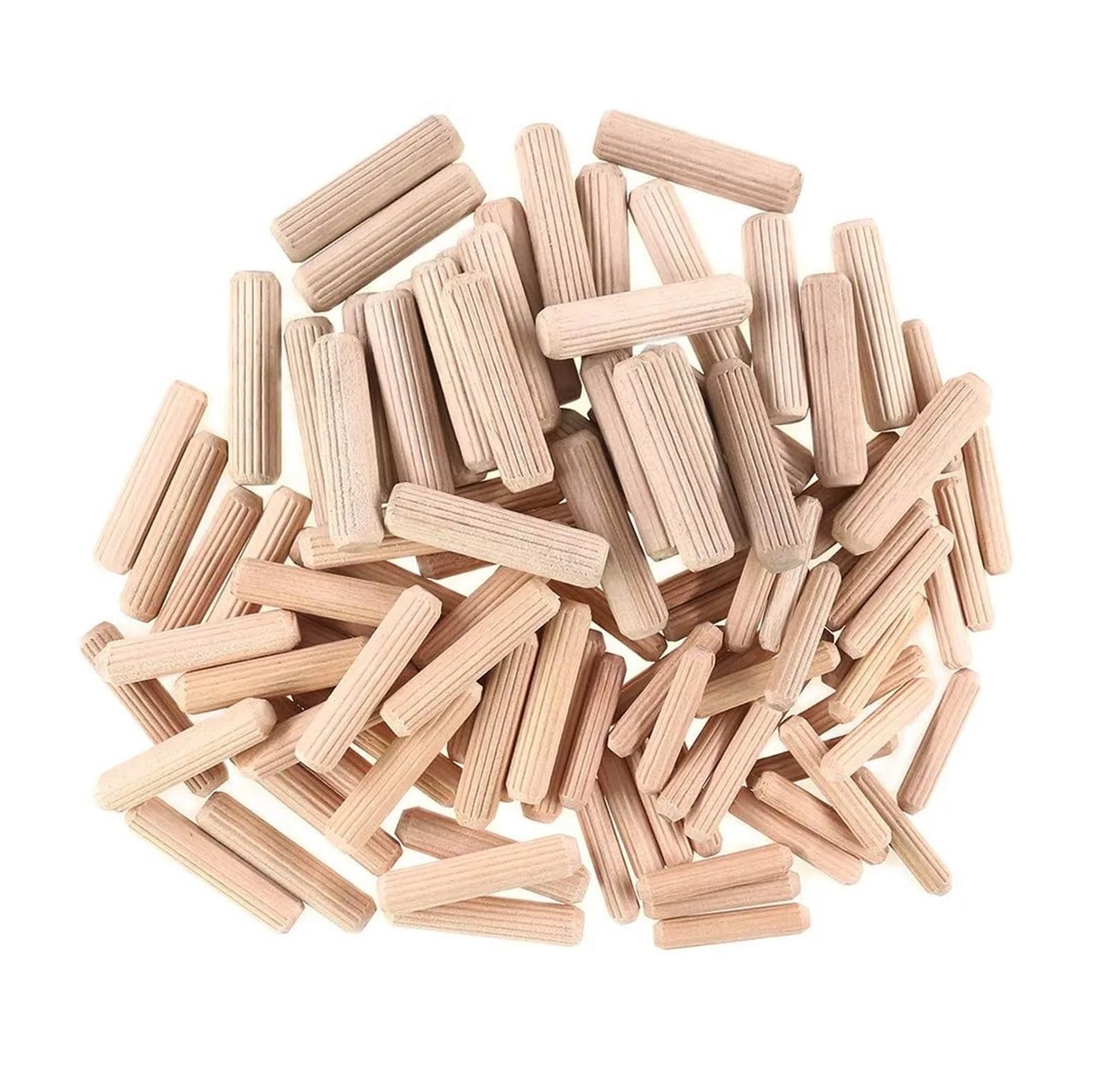 HYQOUKLR Wooden Sticks, Wooden Dowels Assorted 6/8/10mm Khaki 400 Pcs Wood Plugs Tapered Grooved Fluted Carpentry(10mm)