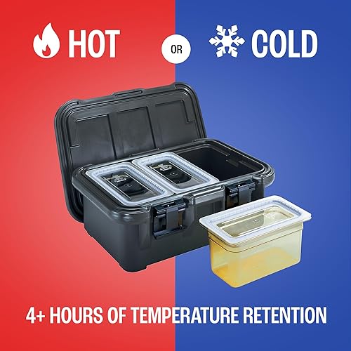 Miniatura 53 de Cambro Transportador aislado de bandeja de alimentos – Caja caliente de 6 pulgadas de profundidad y calentador de alimentos para catering