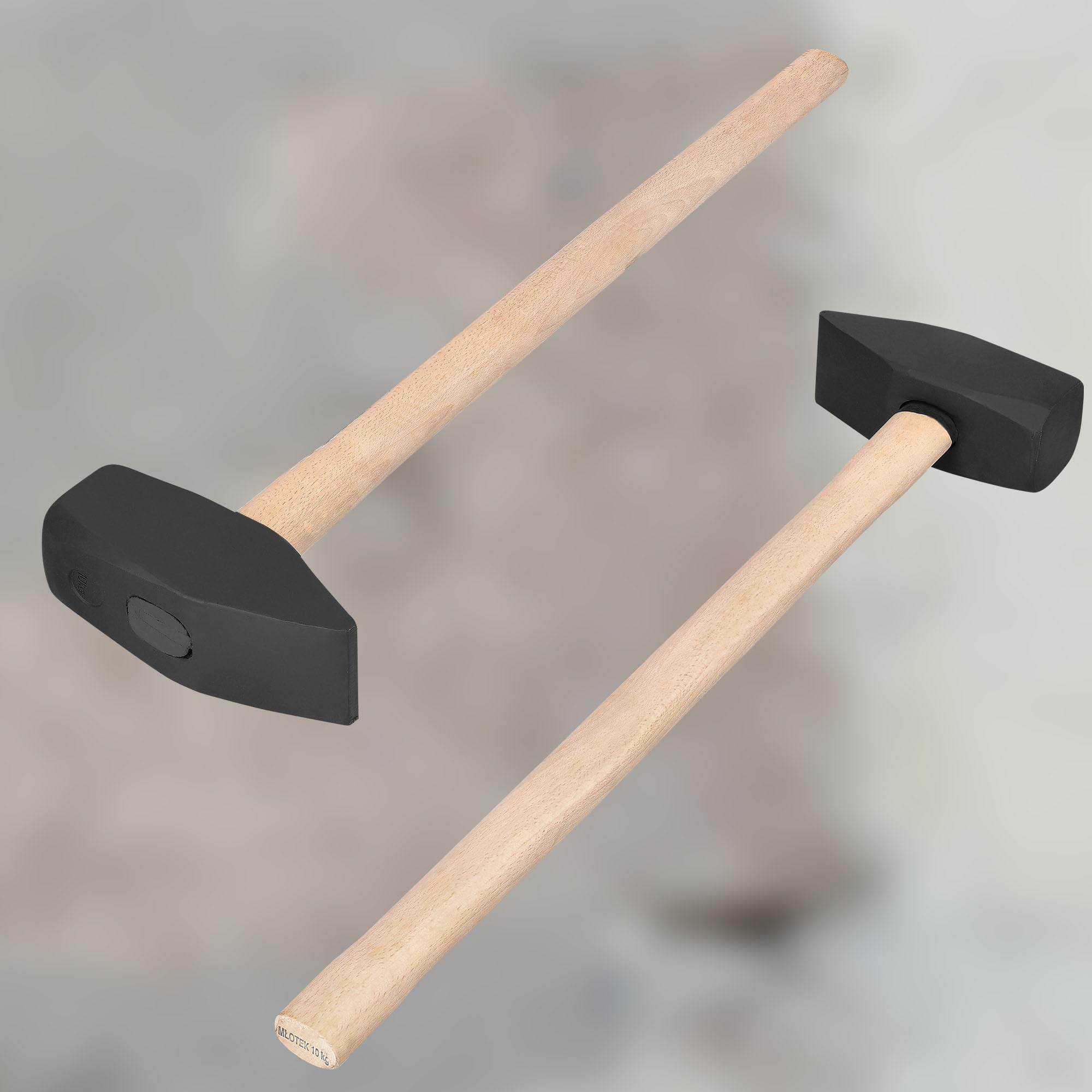 KOTARBAU® Hammer - 10 kg - Schlosserhammer mit Holzstiel - 90 cm - Vorschlaghammer - mit robustem Kopf - Ergonomisch - Heimwerker Werkzeug - Stahl